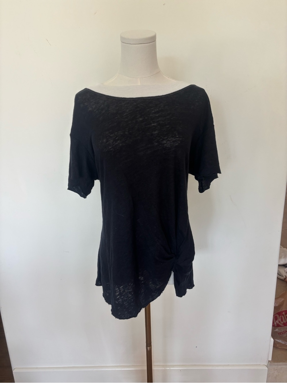 Stateside Black Short-Sleeve Knot Front Tee